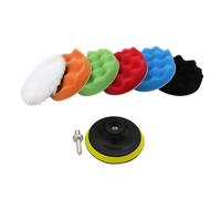 Éponge de polissage, 8 pièces, tampons de polissage auto-agrippants 270 mm avec adaptateur de perceuse M10 pour perceuse, éponge à cire, tampon de polissage automobile en mousse, ensemble de polissage