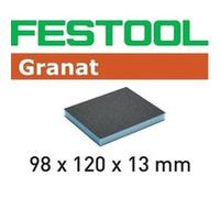 Festool Éponge de ponçage Granat 98 x 120 x 13 mm Grain 60 – Boîte de 6