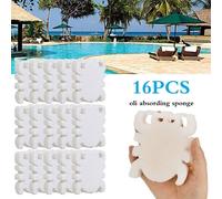 Éponge De Spa Flottante Blanche, 166 Pièces, Tortue De Dessin Animé Absorbant L'huile, Bain À Remous, Écumoire Absorbante, Nettoyants Pour Piscine
