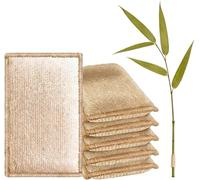 Éponge réutilisable Lavable, éponge Vaisselle - Lot de 6 Éponges en Fibre de Bambou Naturelle, Absorbantes et Grattantes, Séchage Rapide, sans Odeur, Nettoyage Cuisine