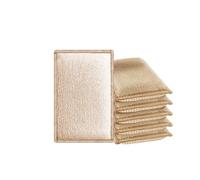 Éponge réutilisable Lavable,Lot de 6,Éponges de Cuisine en Fibre de Bambou Naturelle, Double Face, Lavables au Lave-Vaisselle, Idéales pour la Vaisselle et Le Nettoyage (Brun)