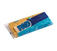 Pad Home Design Éponge végétale Blonde PAD N°2 Rectangulaire Jaune doré 90×70×30 mm Lot de 3