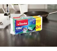 Vileda Glitzi Pur Active - 3 éponges spéciales casseroles et vaisselle