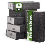 Éponges abrasives Schuursponzen, modèle K40, paquet de 6, dimensions 100x68x25 mm, utilisables à l'état sec ou humide, lavables