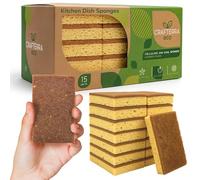 Éponges de nettoyage écologiques biodégradables pour vaisselle et salle de bain. Nouveau, durable et naturel infusé de cellulose et de cuivre, éponge en sisal antibactérien. Végétalien à récurer,