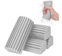 éponges de Nettoyage humides réutilisables, 4 pièces Magiques Eponge poussiere pour Le Nettoyage des plinthes des évents des Stores des Ventilateurs de Plafond eponges Magique (Gris)