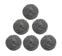 Éponges En Acier Inoxydable Set De 6, Paille De Fer, Eponge Grattante, Eponge Metallique pour Nettoyer Les Ustensiles de Cuisine Tels Que Les Plaques de Cuisson, Les Casseroles, Les Bols, Poêles, Gril
