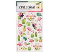 Epoxy Lot de 24 stickers en forme de flamant rose en 3D Idéal pour décorer des cartes de vœux, des travaux manuels et du scrapbooking, Coloré