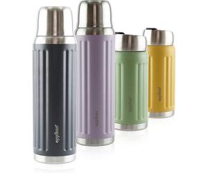 eppikan® EppiGrand : bouteille isotherme en acier inoxydable, 750 ml, anti-fuites, avec gobelet à double paroi (Night Grey)