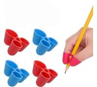 EPRHY Griffe d'écriture à prise crayon pour crayons et ustensiles, taille moyenne, 4 unités, bleu / rouge