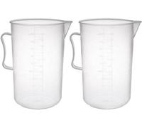 Éprouvettes graduées de laboratoire en plastique, lot de 2, 2000 ml, transparentes