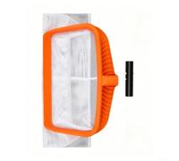 Épuisette à mailles fines très résistante pour un nettoyage en profondeur des feuilles, débris, insectes, piscine, étang à poissons pour fontaine à koï, spa, blanc et orange
