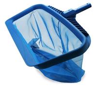 Épuisette de piscine , outil de nettoyage robuste pour râteau à feuilles , sac de récupération en filet à mailles fines bleu