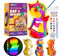 EPUMP Veilleuse Chat Rechargeable (1200 mAh) avec 2 Modes Lumineux - Kit Créatif DIY à Peindre, Jouet à Peindre et Cadeau pour Enfants de 5 à 12 ans