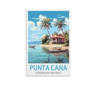 EPXZNM Plaque Metal Vintage Affiches de Punta Cana, République dominicaine Pouces pour la Maison Bar Café Restaurant Cuisine Club Décoration 20x30cm