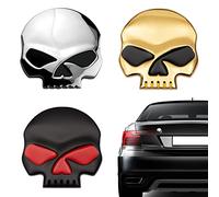 EQLEF 3D Skull Auto & Autres véhicules Métal Stickers emblème de crâne Accessoires Autocollant Voiture de Style décalcomanies (Trois Couleurs)