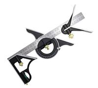 Équerre à Combinaison 300mm, Équerres de charpentier, Règle d'angle en Acier Inoxydable, Équerre Combinée avec Niveau à Bulle et Tire-Lignes Pratique, Idéal pour les travaux de menuiserie