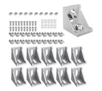 Équerre Aluminium, 10 Pièces Profil en Aluminium Connecteur 30x30, avec vis à Lentille, écrou Coulissant, écrou en T, Rondelles, pour Profilé de Support, Profilé de Montage