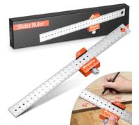 Equerre Charpentier, Preciva Equerre Menuisier 12Pouces/300mm, 45 90 Degrés Règle d'angle Règle à Coulisse, Set d'équerres de Charpentier Outil de Mesure pour Le Travail du Bois Le Marquage