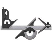 Équerre combinée de précision avec rapporteur d'angle et tête de centrage 300 mm 0 - 180° Limit LIMIT-1