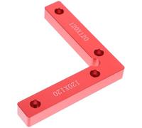 Équerre D’Angle 90° pour Travail du Bois, Centreur de tracé | Alliage D’Aluminium Rouge, Graduations Avant et Côtés, 12x12x1,5cm, pour Assemblage de Cadres et Panneaux