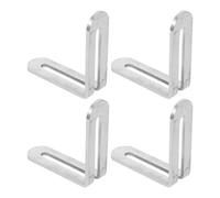 Équerre D’angle Réglable Argenté en Acier Inoxydable, 4 Pièces | Fente de Montage Ajustable, Renfort D’angle Stable, Réparation Meuble, Bricolage pour Table et Bibliothèque