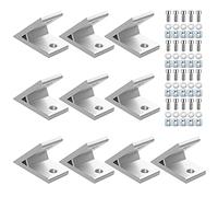 Équerre d'angle - Matériel de fixation - Angle intérieur 45° - 4040 - Kamtop - 10 × en aluminium - Raccord d'angle profilé (angle de 45 degrés)