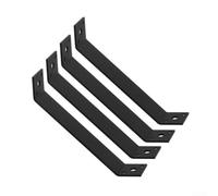 Équerre d'assemblage 45° 7in Renforcée Équerre d'assemblage 45° | Acier pour heavy-duty, finition noire anti-, trous pré-percés, pour idéal pergola, extérieur(7in)