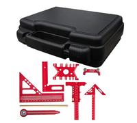 Équerre de construction | Ensemble de 9 pièces de règle et de jauge pour menuiserie | Kit d'outils d'équerre de traçage - pour projets de menuiserie, construction, maison, garage