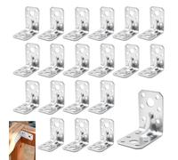 Équerre de fixation 20 pièces 53×53×35mm - Équerre inox acier galvanisé, équerre métal 90 degrés renfort lourd, équerre perforée pour meuble bois - Équerre angle droit multi-usage construction & DIY