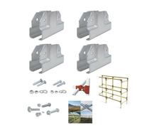 Equerre de fixation en T pour tubes carrés 30x30 mm - Lot de 4 - Connecteur métallique