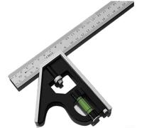 Équerre de Menuisier 180° Précision Haute Équerre de Menuisier(D) | Acier inoxydable épais, mesure angles 0-180°, pour idéal menuiserie, construction, métal