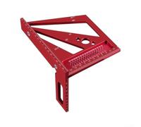 Équerre de Menuisier 180mm, pour aluminium, Gravure Équerre(Red) | Pour petits travaux, 5 fonctions en 1, pour idéal menuisiers, pour aluminium gravé, Taille 180mm