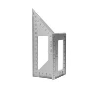 Équerre de menuisier bicolore 45°-90° en alliage d'aluminium, outil traçage précis for le travail du bois pour atelier d'usinage(Silver)