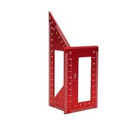 Équerre de menuisier bicolore 45°-90° en alliage d'aluminium, outil traçage précis for le travail du bois pour atelier d'usinage(Rot)