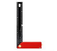 Équerre de menuisier précise en métal pliable à 90° - Ligne de mesure en aluminium robuste et antidérapante - Vis auxiliaire pour la construction de meubles - 303 x 165 mm