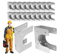 Équerre de raccordement en métal, 20 pièces d'angles de renfort galvanisés pour plomberie et électrique, à ongles polyvalente - pour cadre de construction de tuyaux sanitaires, installation