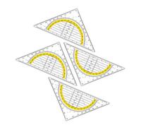 Équerre École avec Rapporteur,4 PCS Règle Triangle Géométrique Transparente,Plastique Incassable pour Mathématiques Dessin,le Bureau ou l'École Locaux Commerciaux