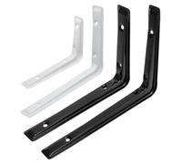 Equerre Etagere Murale 2pcsMetal Bench Table Shelf Bracket Space Saving Heavy Duty Collapsible Triangle Hinges(Black,120x80mm)