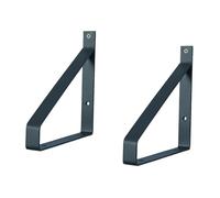 Equerre Etagere Murale Noire,Supports d'étagère Flottants en Fer,Équerre pour Étagère Robuste en Métal,Support d'Angle Brace pour Salon Chambre Bibliothèque,avec Vis,2 Pièces (20cm)