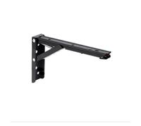 Equerre Etagere Murale Support d'étagère d'angle pliant, Triangle en acier inoxydable, Table pliable, banc de travail, montage mural, 2 pièces(10inch Black 2pcs)