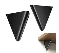 Équerre Étagère Murale, Support Étagère Murale en Métal 30kg Charge Lourde, Fixation Étagère Invisible pour Plaque Bois, Idéal pour Salon Chambre Cuisine Bureau, Noir 2 Pièces