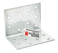 Équerre fixation métal angle large 40x40x60x2,0 mm, acier 2,0 mm, 50 pièces, connecteur angle meuble, équerre assemblage bois, equerre perforée galvanisée, support étagère murale, Lun Fix