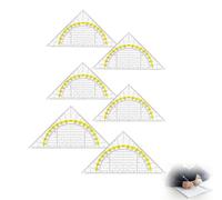 Équerre Géométrique Set [6 Pièces] - Règle Triangulaire Transparente avec Échelle 15cm Rapporteur Classique pour École et Bureau Équerre Plate pour Étudiants Robuste et Précise