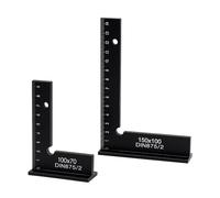 Equerre Menuisier, 100x70 mm et 150x100mm Précision Angle Droit Bloc Règle avec Échelle pour Ingénieur Charpentier, Fausse Equerre Charpentier Metal pour Machines Mettre en Place