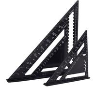 Equerre Menuisier Multifonctions 18cm et 30cm, Métal Aluminium Triangle Règle Équerre Trusquin Guide Raporteur Angle 45 90