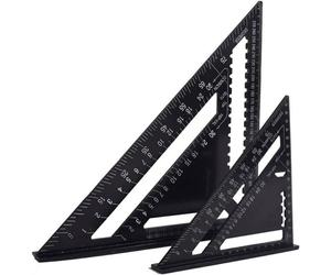 Equerre Menuisier Multifonctions 18cm et 30cm, Triangle Métal Aluminium Règle Équerre Trusquin Guide Raporteur Angle 45 90 Degres/O