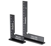 Equerre Menuisier, Preciva 2pcs Précision Angle Droit Bloc Règle avec Échelle, Aluminium 150x100mm&100x70mm Fausse Equerre Charpentier Metal pour Machines Mettre en Place et Laboratoire Utilisation