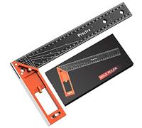 Equerre Menuisier, Preciva Équerres Combinée 12 pouces/300 mm, Règle D'angle en Acier Inoxydable Teinté, Menuisier Essayer Carré Règle Carrée en Forme de L