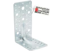 Equerre metal renforcées 172x105x90x2,5 mm, connecteurs bois galvanisés avec nervure, équerre support d'angle droit perforée pour menuiserie, fixation meuble, clôture, construction bois
